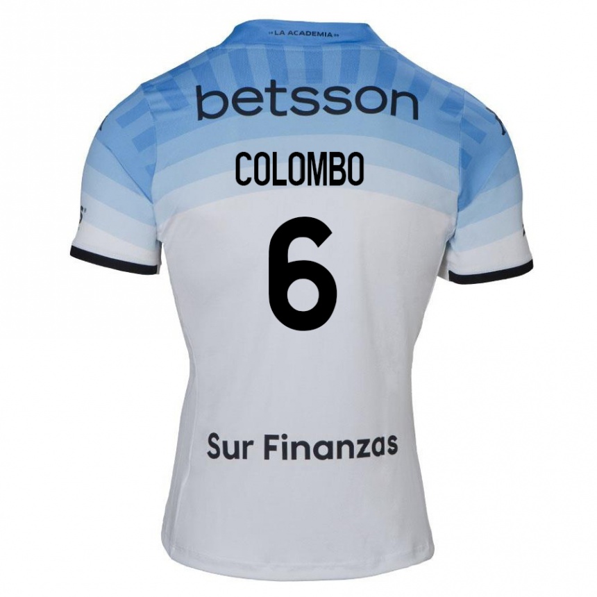 Women Football Nazareno Colombo #6 White Blue Black Away Jersey 2024/25 T-Shirt Za