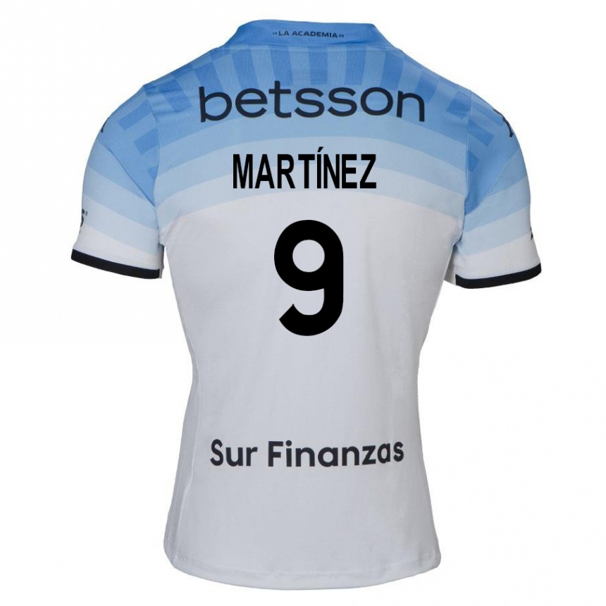 Women Football Adrián Martínez #9 White Blue Black Away Jersey 2024/25 T-Shirt Za