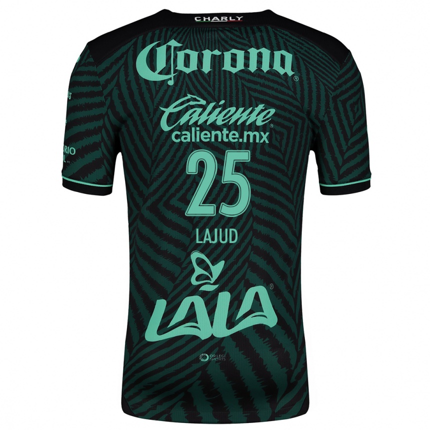 Women Football Gibrán Lajud #25 Black Green Away Jersey 2024/25 T-Shirt Za