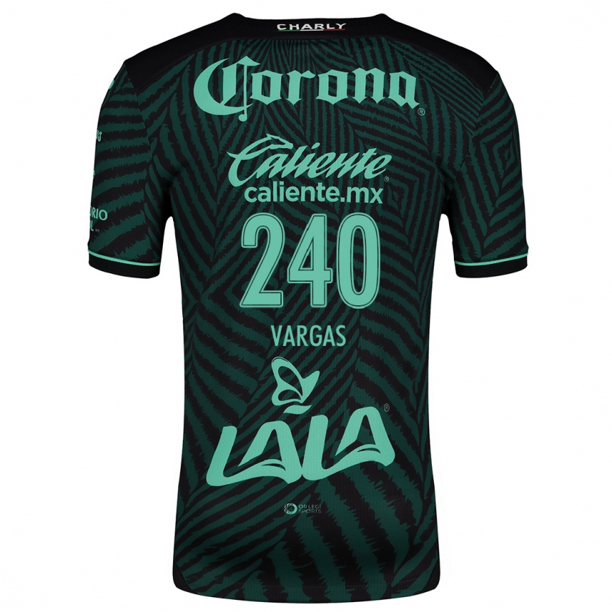 Women Football Diego Vargas #240 Black Green Away Jersey 2024/25 T-Shirt Za