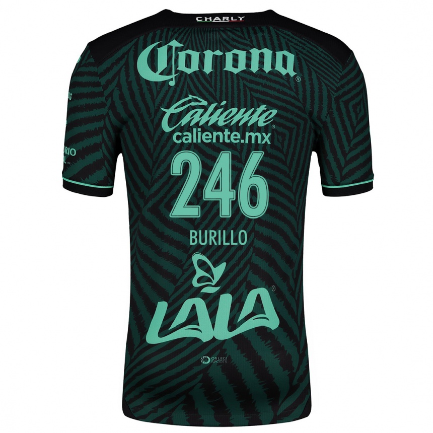 Women Football Juan Burillo #246 Black Green Away Jersey 2024/25 T-Shirt Za