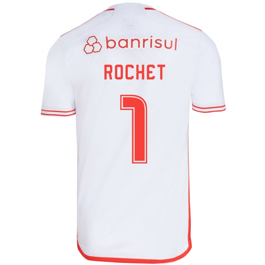 Women Football Sergio Rochet #1 White Red Away Jersey 2024/25 T-Shirt Za