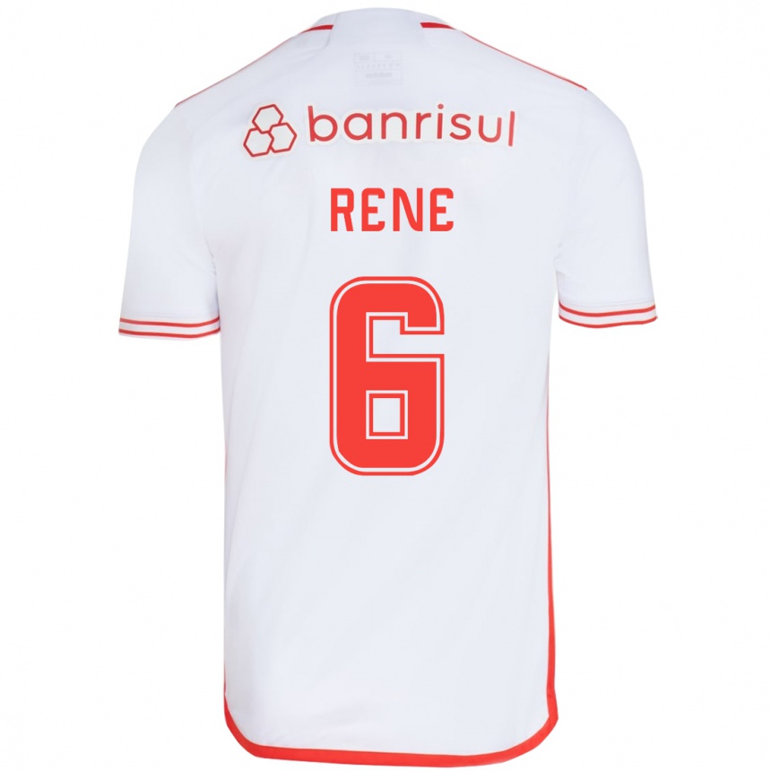 Women Football Renê #6 White Red Away Jersey 2024/25 T-Shirt Za