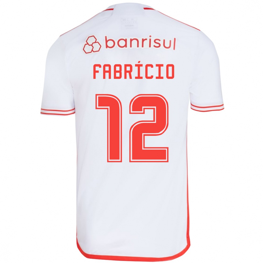 Women Football Fabrício #12 White Red Away Jersey 2024/25 T-Shirt Za