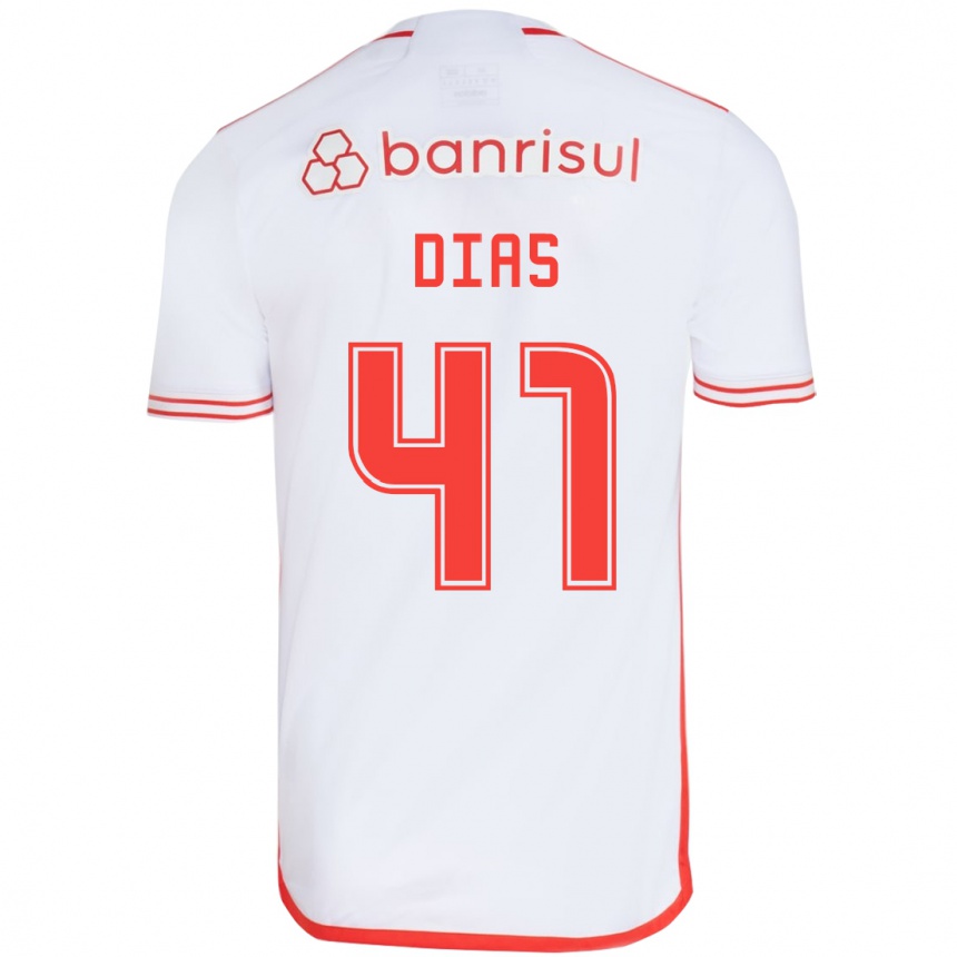 Women Football Matheus Dias #41 White Red Away Jersey 2024/25 T-Shirt Za