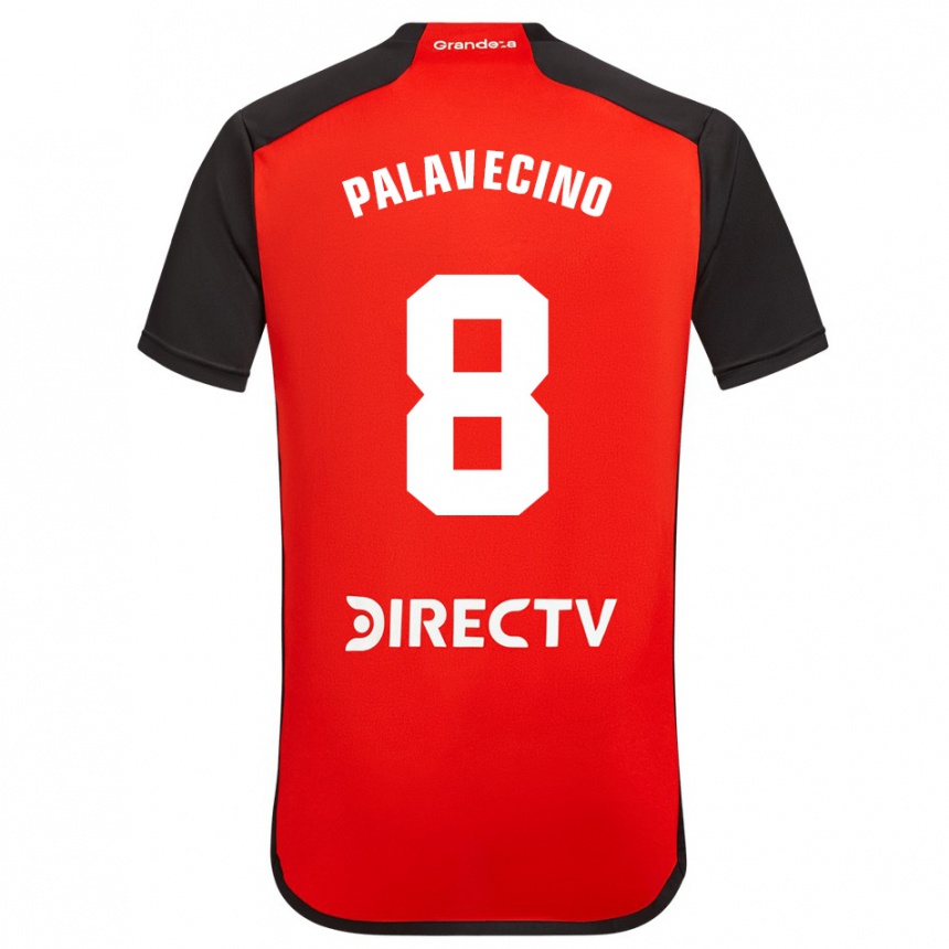 Women Football Agustín Palavecino #8 Red Black White Away Jersey 2024/25 T-Shirt Za