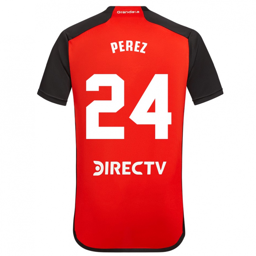 Women Football Enzo Pérez #24 Red Black White Away Jersey 2024/25 T-Shirt Za