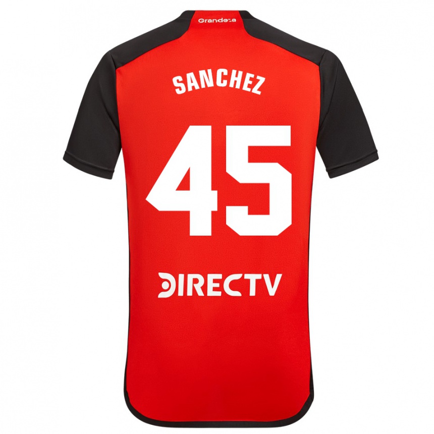 Women Football Sebastián Sánchez #45 Red Black White Away Jersey 2024/25 T-Shirt Za