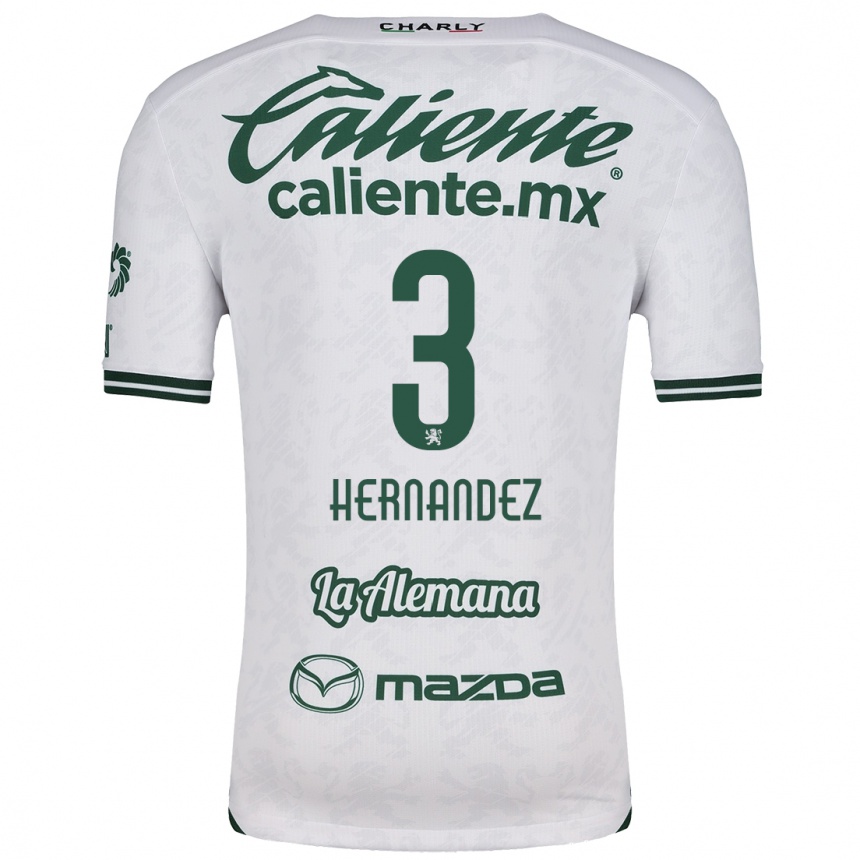 Women Football Pedro Hernández #3 White Green Away Jersey 2024/25 T-Shirt Za