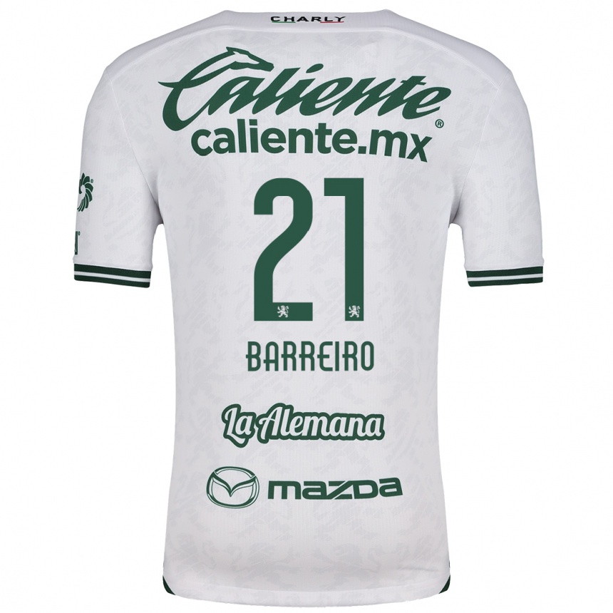 Women Football Stiven Barreiro #21 White Green Away Jersey 2024/25 T-Shirt Za