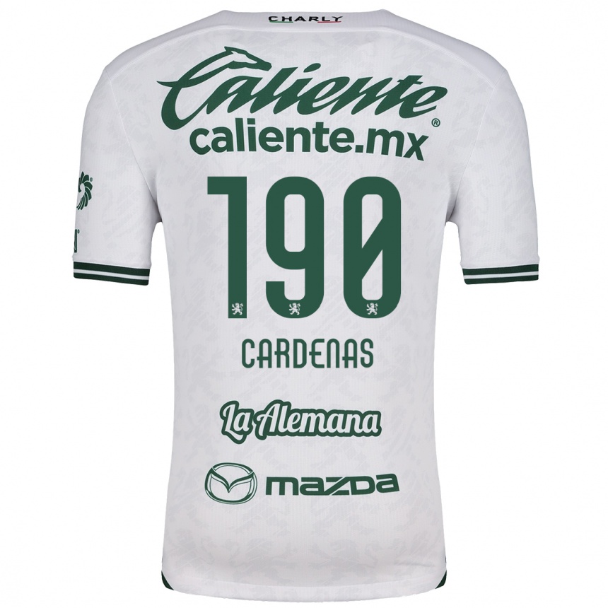 Women Football Emilio Cárdenas #190 White Green Away Jersey 2024/25 T-Shirt Za