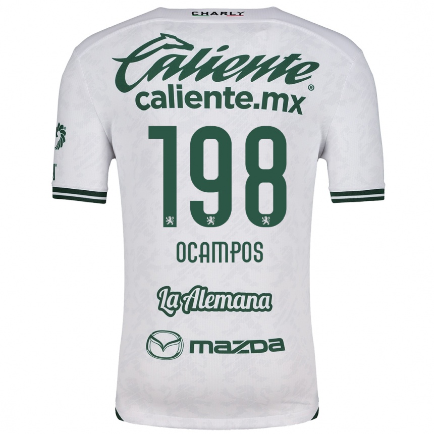 Women Football Omar Ocampos #198 White Green Away Jersey 2024/25 T-Shirt Za