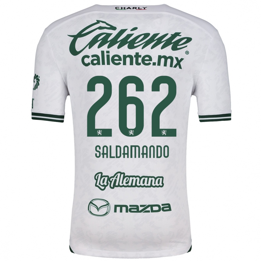 Women Football José Saldamando #262 White Green Away Jersey 2024/25 T-Shirt Za