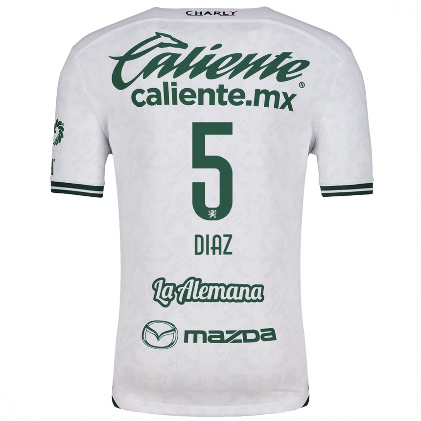 Women Football Brenda Díaz #5 White Green Away Jersey 2024/25 T-Shirt Za