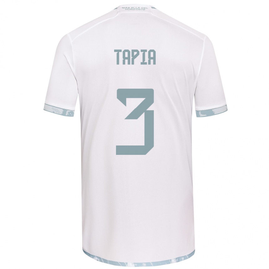 Women Football Ignacio Tapia #3 White Grey Away Jersey 2024/25 T-Shirt Za