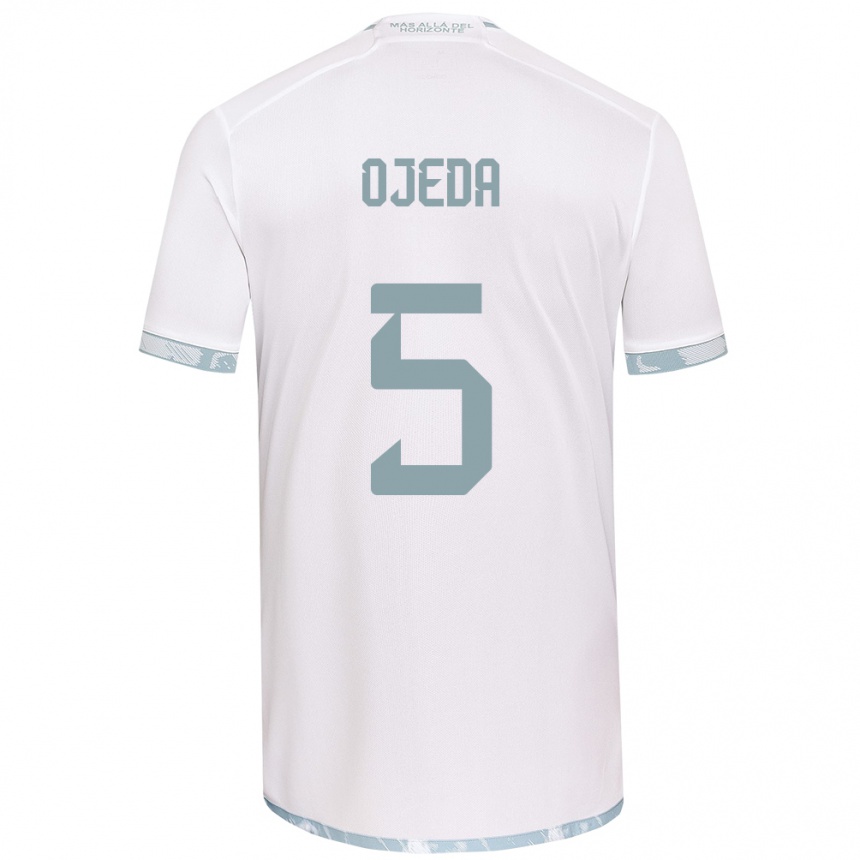 Women Football Emmanuel Ojeda #5 White Grey Away Jersey 2024/25 T-Shirt Za