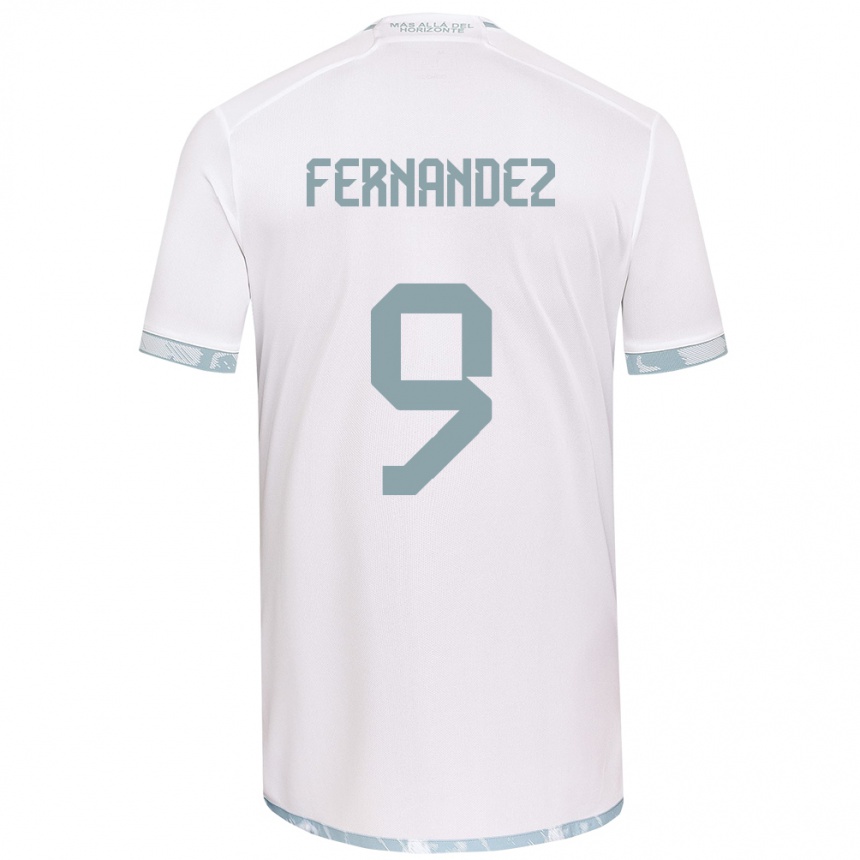 Women Football Leandro Fernández #9 White Grey Away Jersey 2024/25 T-Shirt Za