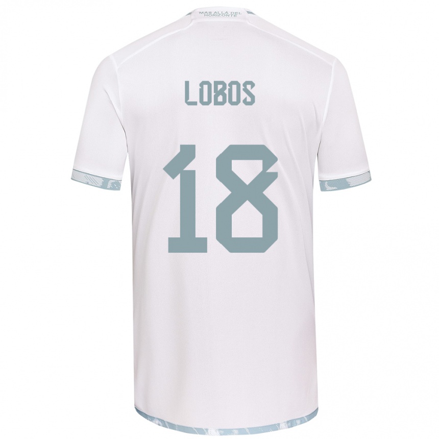 Women Football Franco Lobos #18 White Grey Away Jersey 2024/25 T-Shirt Za