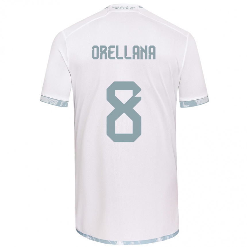 Women Football Denisse Orellana #8 White Grey Away Jersey 2024/25 T-Shirt Za