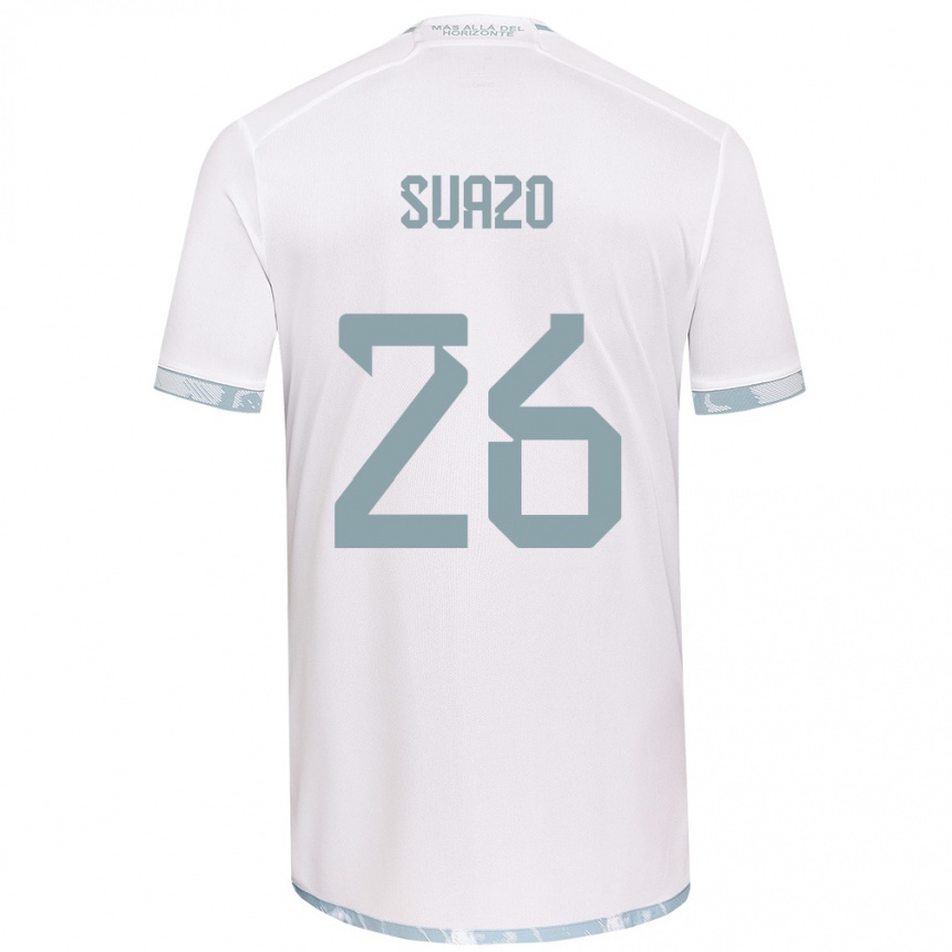 Women Football Gretzel Suazo #26 White Grey Away Jersey 2024/25 T-Shirt Za