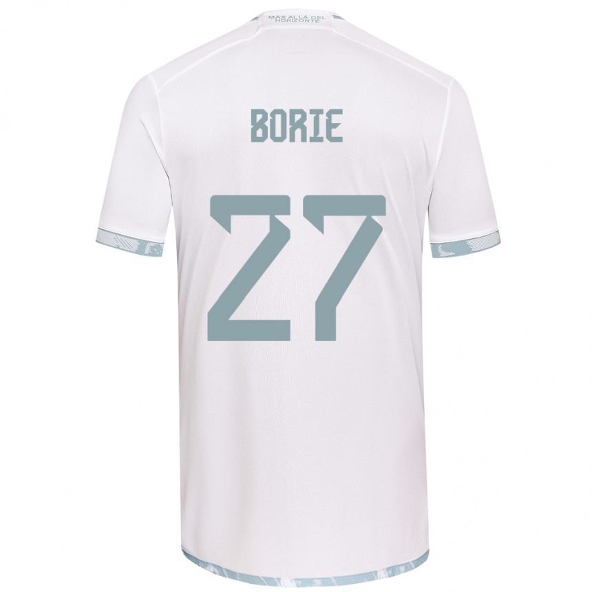 Women Football Emilie Borie #27 White Grey Away Jersey 2024/25 T-Shirt Za