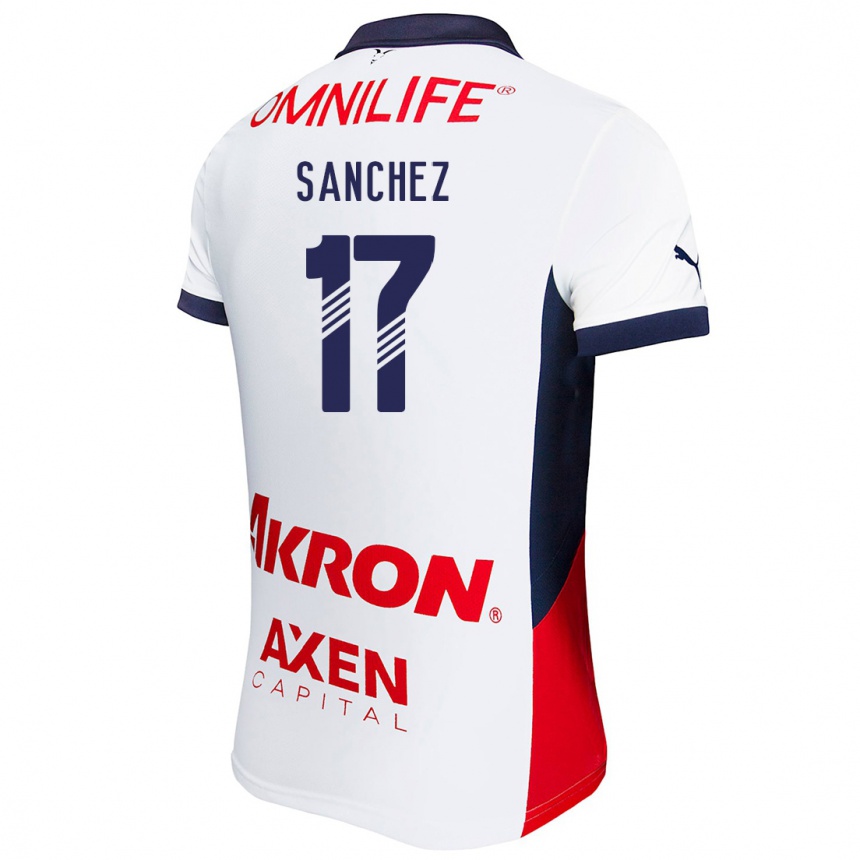 Women Football Jesús Sánchez #17 White Red Blue Away Jersey 2024/25 T-Shirt Za