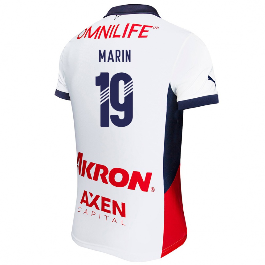 Women Football Ricardo Marín #19 White Red Blue Away Jersey 2024/25 T-Shirt Za