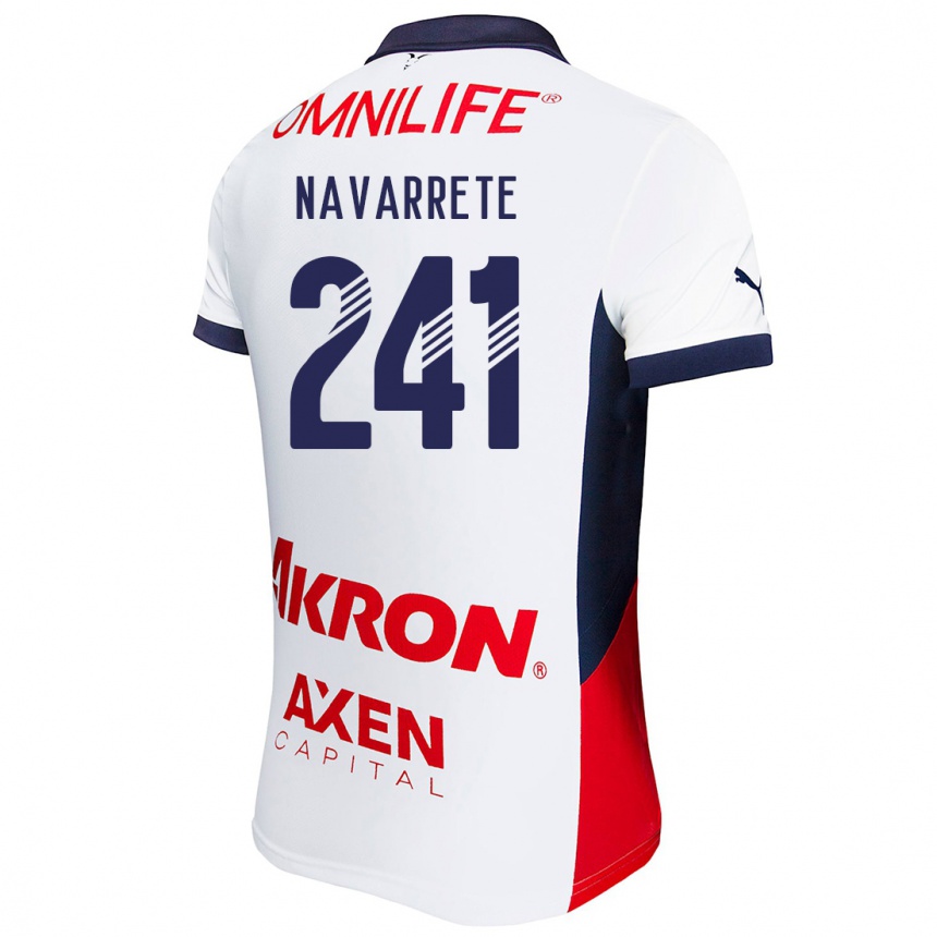 Women Football Cristo Navarrete #241 White Red Blue Away Jersey 2024/25 T-Shirt Za