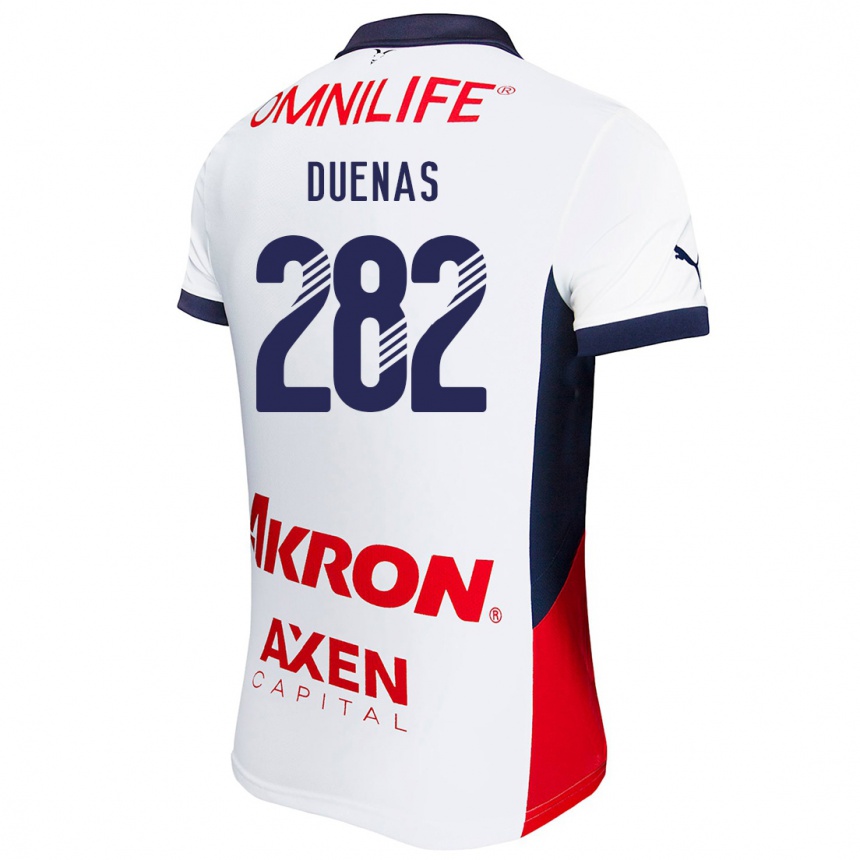 Women Football Omar Dueñas #282 White Red Blue Away Jersey 2024/25 T-Shirt Za