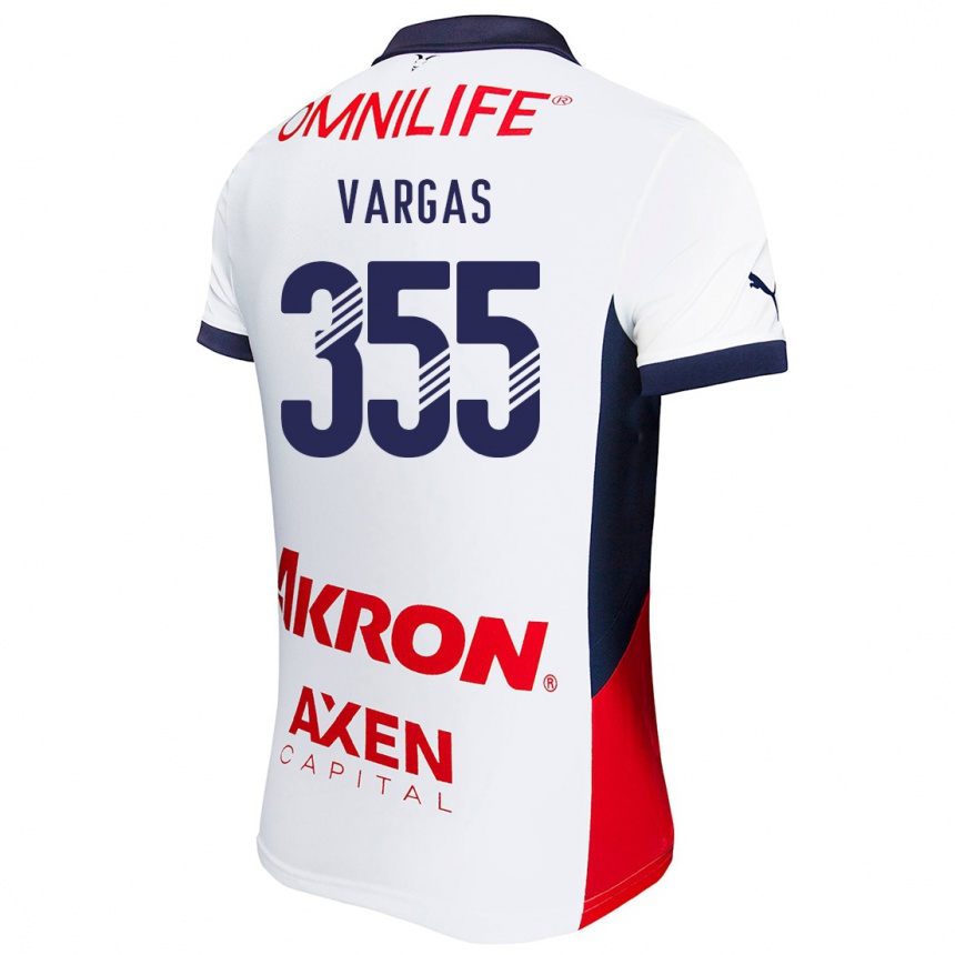 Women Football Edgar Vargas #355 White Red Blue Away Jersey 2024/25 T-Shirt Za