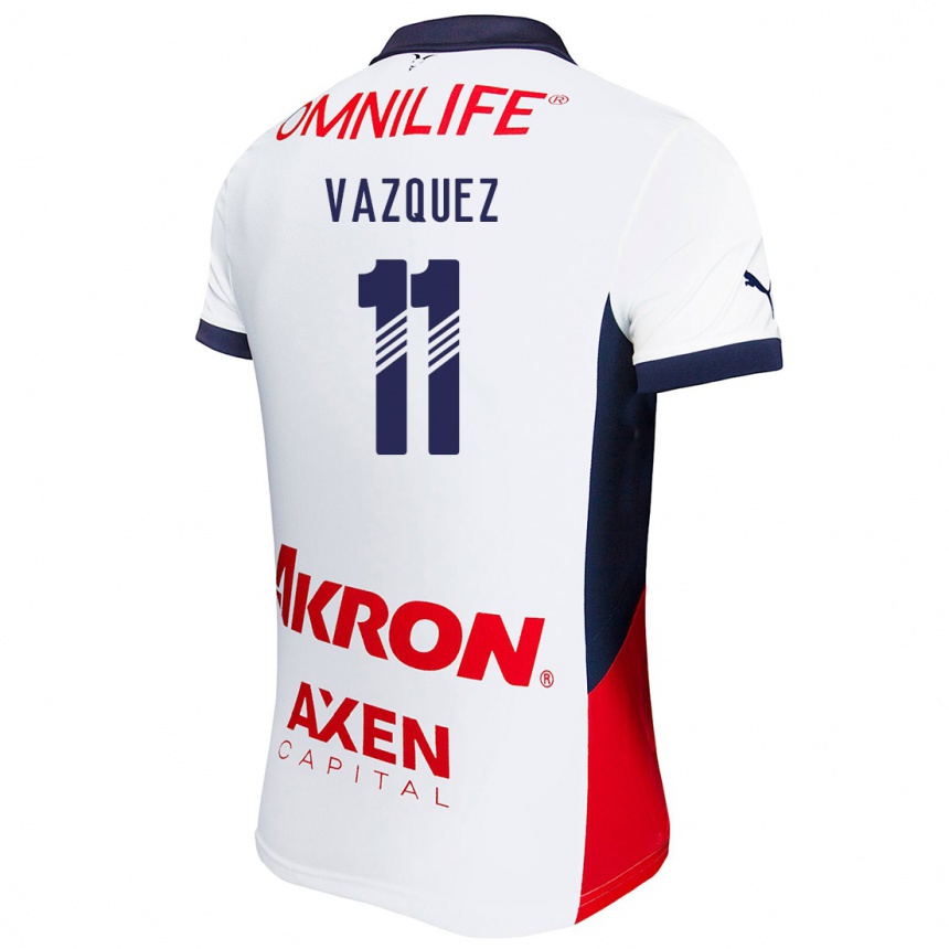 Women Football Anette Vázquez #11 White Red Blue Away Jersey 2024/25 T-Shirt Za