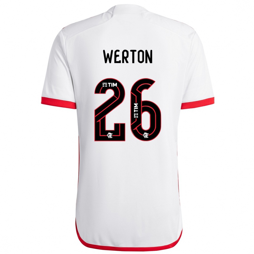 Women Football Werton #26 White Red Away Jersey 2024/25 T-Shirt Za