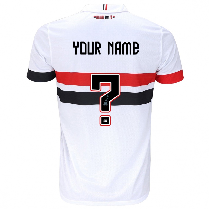 Kids Football Your Name #0 White Red Black Home Jersey 2024/25 T-Shirt Za