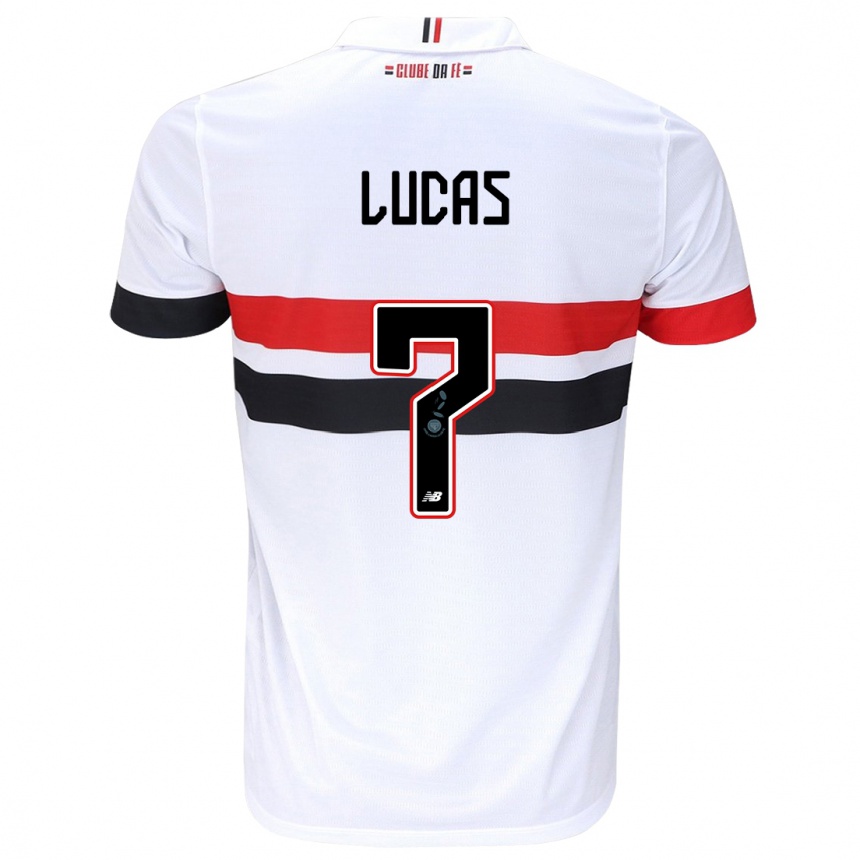 Kids Football Lucas Moura #7 White Red Black Home Jersey 2024/25 T-Shirt Za