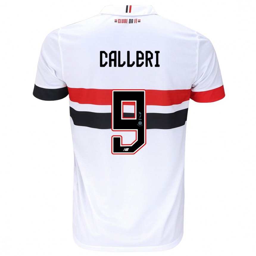 Kids Football Jonathan Calleri #9 White Red Black Home Jersey 2024/25 T-Shirt Za