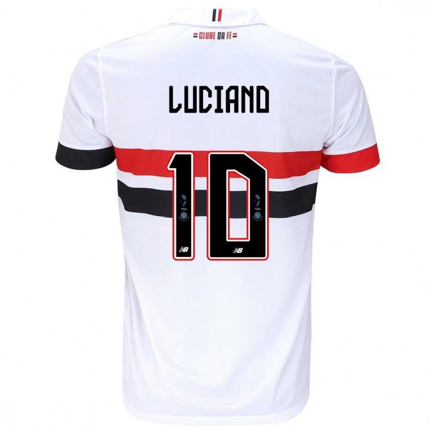 Kids Football Luciano #10 White Red Black Home Jersey 2024/25 T-Shirt Za