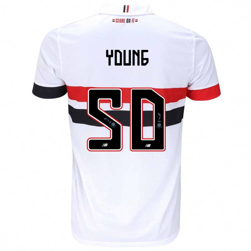 Kids Football Young #50 White Red Black Home Jersey 2024/25 T-Shirt Za