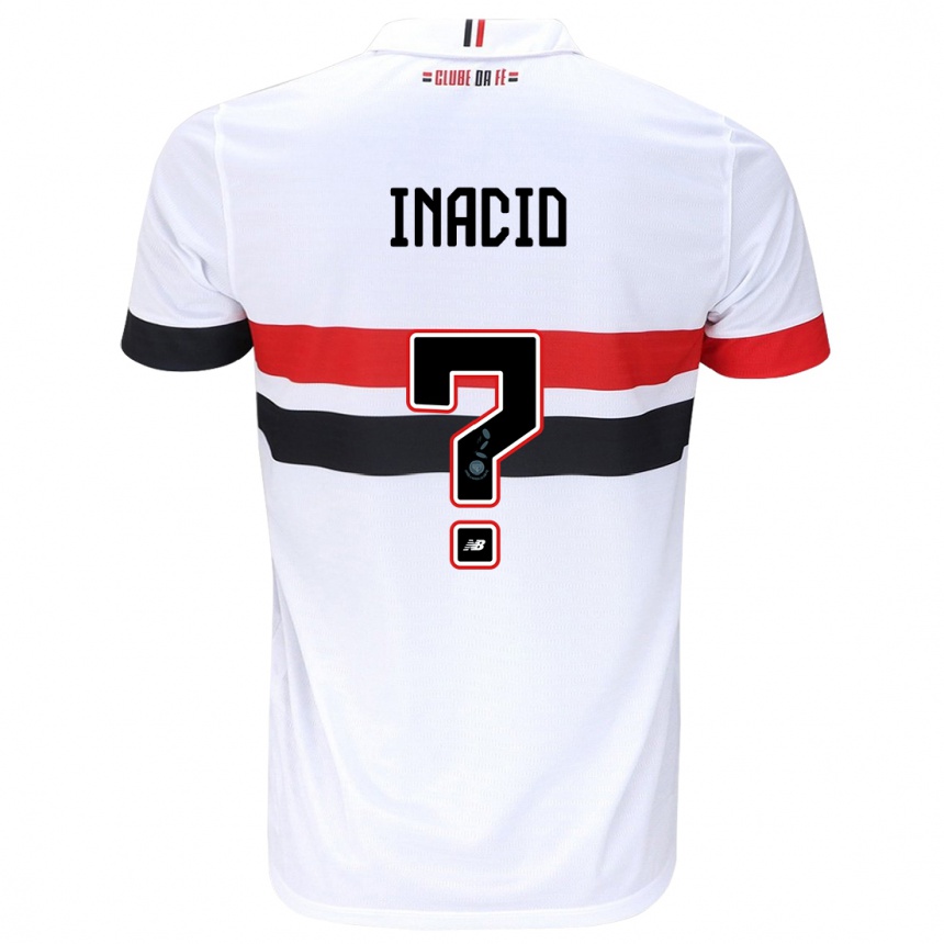 Kids Football Lucas Inácio #0 White Red Black Home Jersey 2024/25 T-Shirt Za