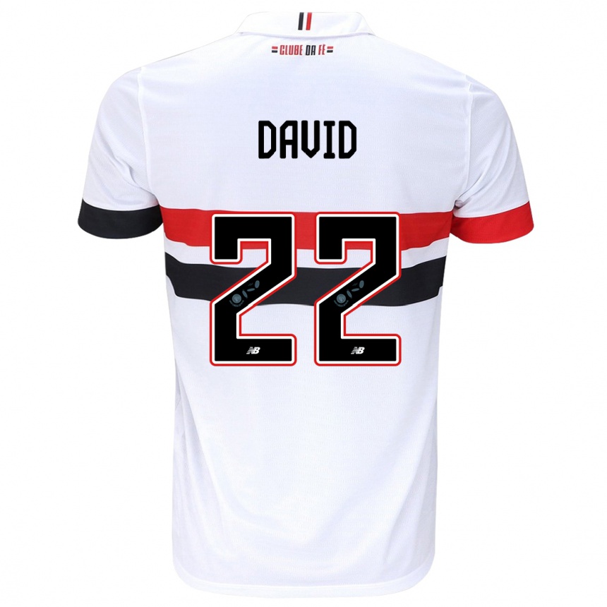 Kids Football David #22 White Red Black Home Jersey 2024/25 T-Shirt Za