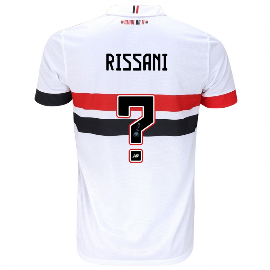 Kids Football Felipe Rissani #0 White Red Black Home Jersey 2024/25 T-Shirt Za