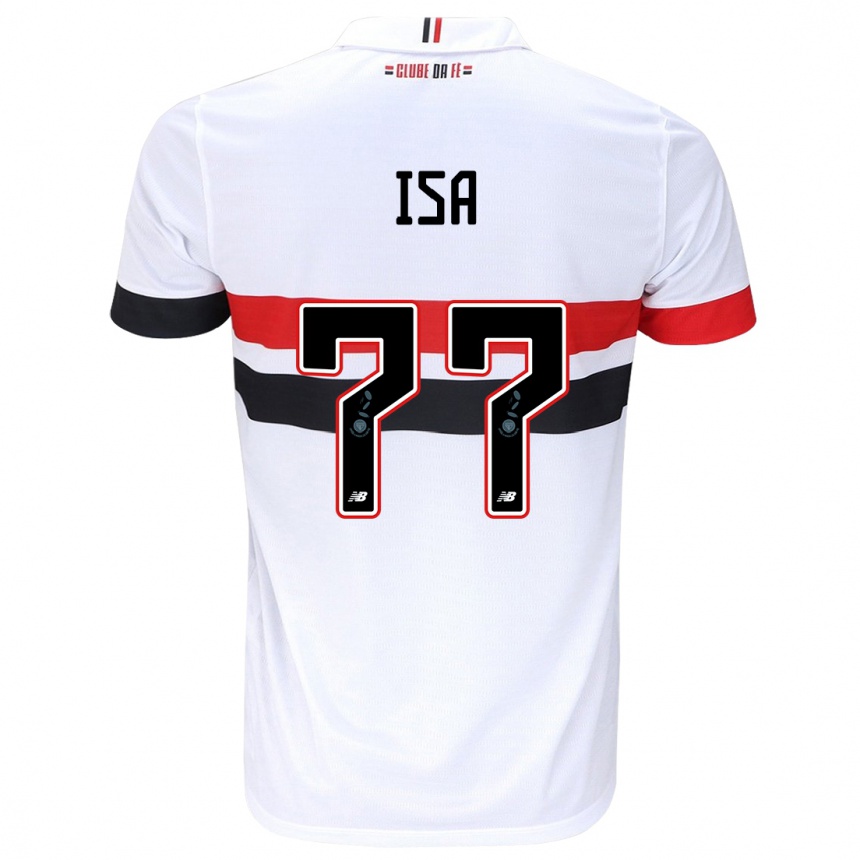 Kids Football Isa #77 White Red Black Home Jersey 2024/25 T-Shirt Za