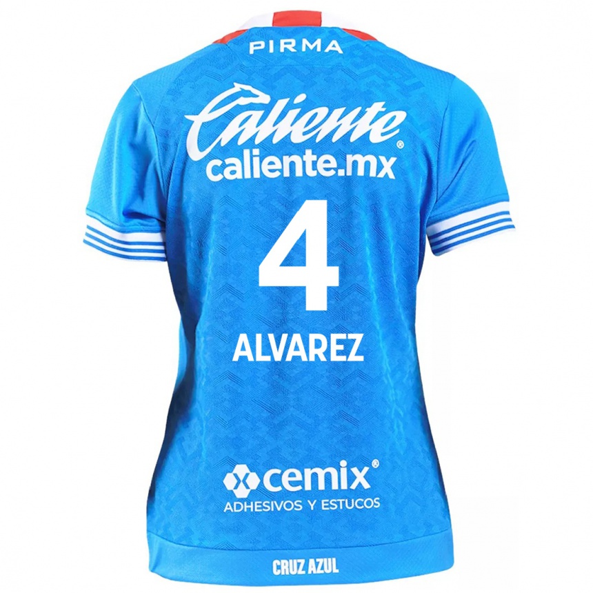 Kids Football Gabriela Alvarez #4 Sky Blue Home Jersey 2024/25 T-Shirt Za