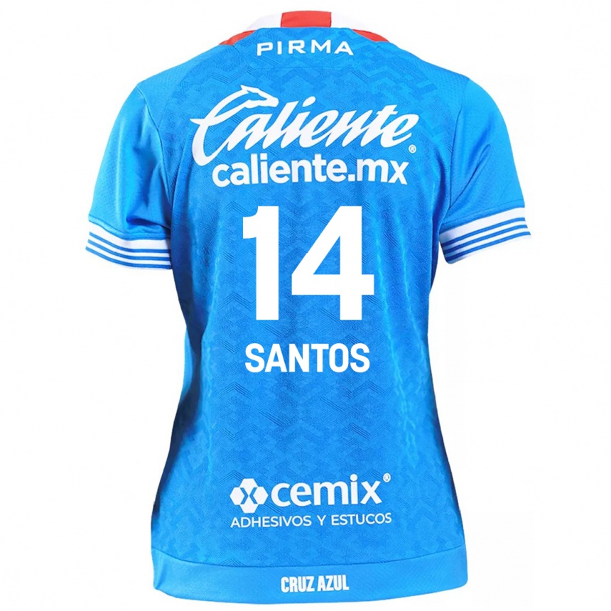 Kids Football Eleisa Santos #14 Sky Blue Home Jersey 2024/25 T-Shirt Za