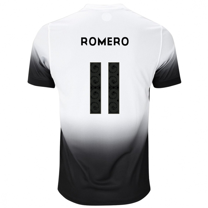 Kids Football Angel Romero #11 White Black Home Jersey 2024/25 T-Shirt Za