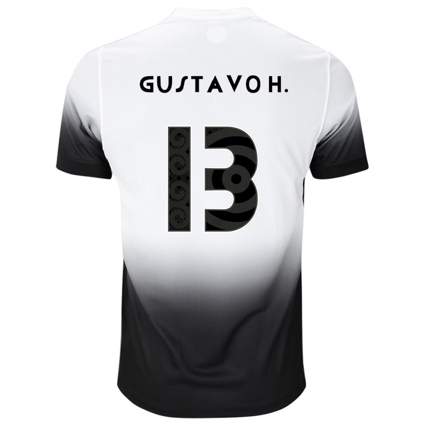 Kids Football Gustavo Henrique #13 White Black Home Jersey 2024/25 T-Shirt Za