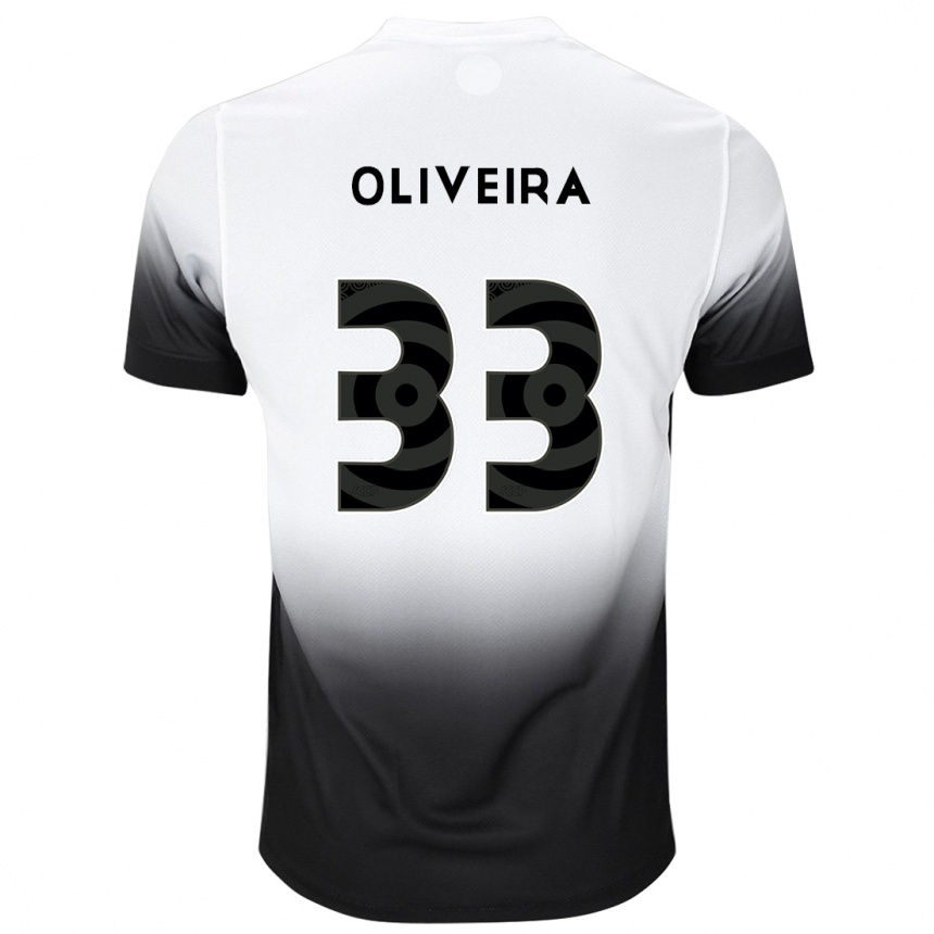 Kids Football Ruan Oliveira #33 White Black Home Jersey 2024/25 T-Shirt Za