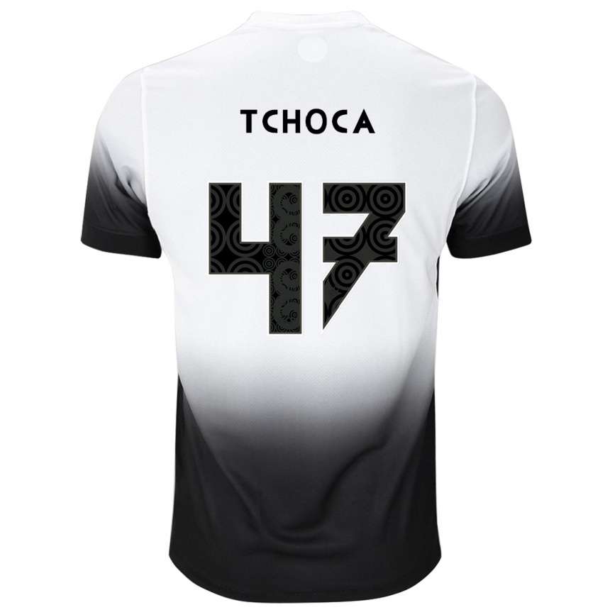 Kids Football Tchoca #47 White Black Home Jersey 2024/25 T-Shirt Za