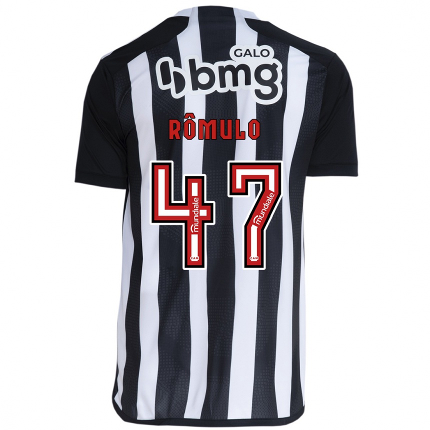 Kids Football Rômulo #47 White Black Home Jersey 2024/25 T-Shirt Za