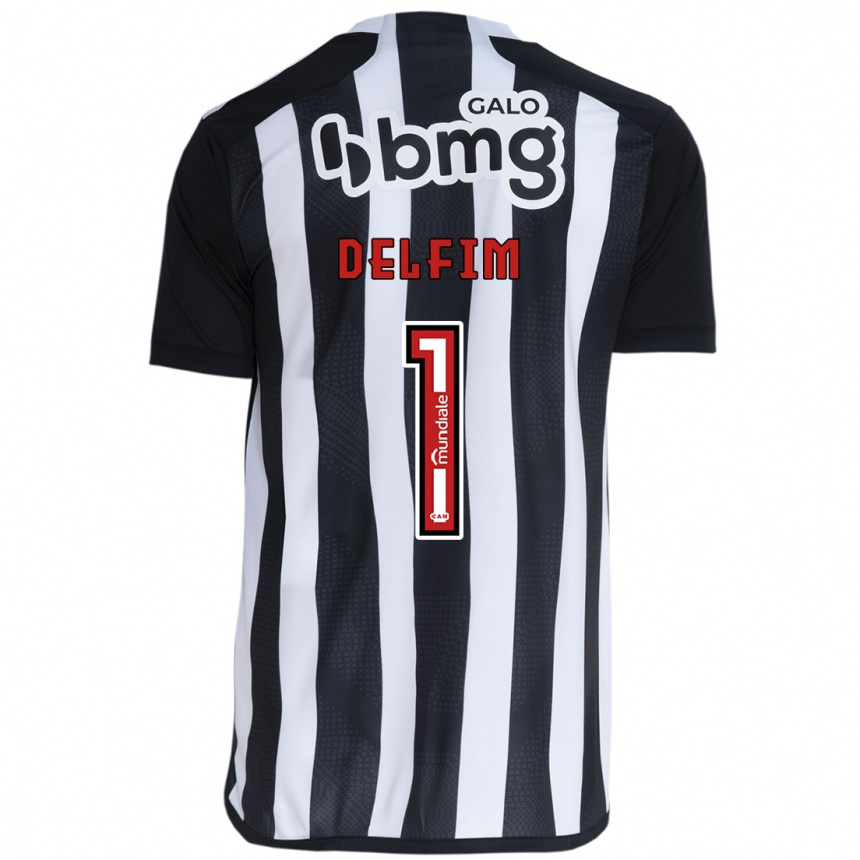 Kids Football Gabriel Delfim #1 White Black Home Jersey 2024/25 T-Shirt Za