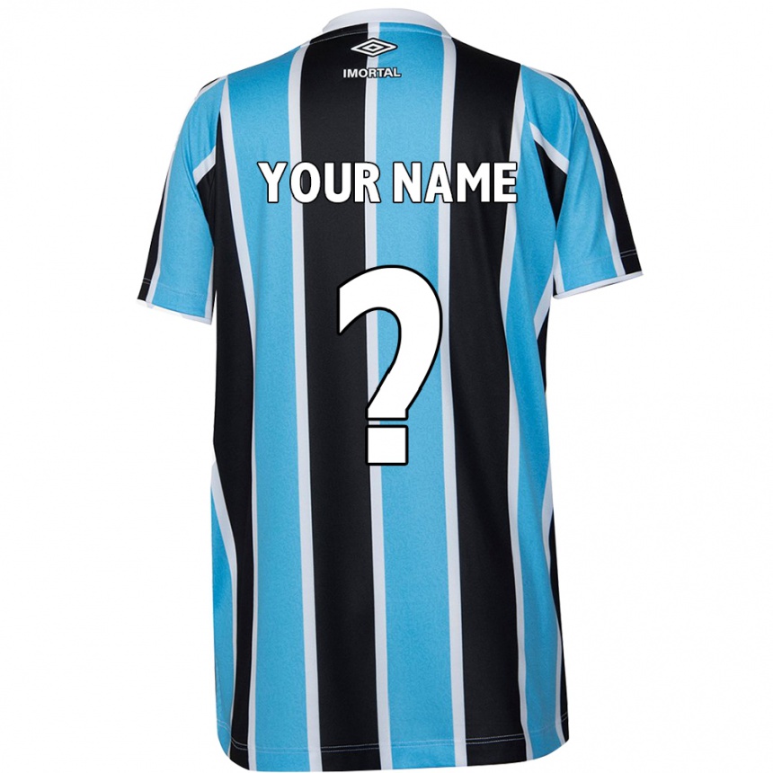 Kids Football Your Name #0 Blue Black White Home Jersey 2024/25 T-Shirt Za